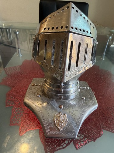 Medieval Decorative Steel Helmet Armor Collectible Silver Reproduction