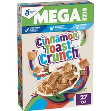 Cinnamon Toast Crunch Breakfast Cereal, Crispy Cinnamon Cereal, Mega Size, 27 oz