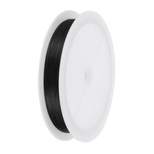 98FT 0.018" 7-Strand Bead String Wire Stainless Steel Jewelry Beading Wire Black