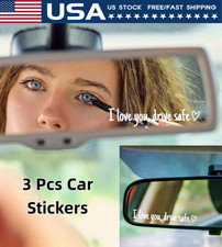 3per Set Car Vinyl Decal Sticker For Window Mirror Drive Safe I Love You Pattern