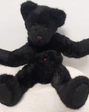 Vtg Boyd's Bear Secret Hiding Compartment Black Plastic Pellet Beans Plush 15in