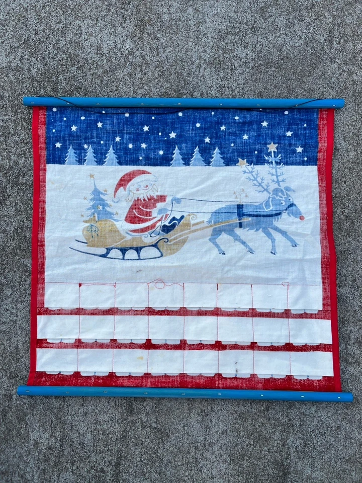 VTG Danish Jangaard Christmas Advent Calendar Scandinavian Reindeer Sleigh - Image 4 of 4
