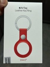 New Original Genuine Authentic Apple AirTag Leather Key Ring Product Red