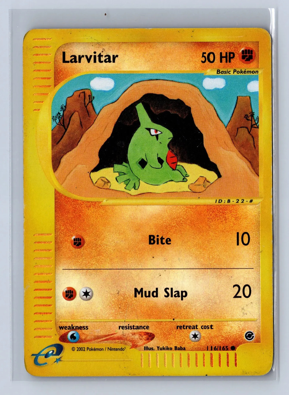 2002 Pokemon Expedition Reverse Holo Larvitar #116/165 DMG