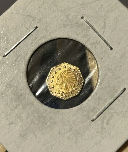 1881 Octagonal Indian Head CALIFORNIA GOLD TOKEN 1/4 .47 Grams