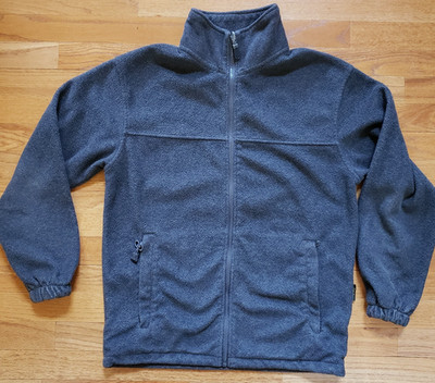 Baru Sport Mens Jacket Fleece Full Zip Mock Neck Dark Gray Small