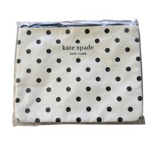 Kate Spade Cosmetic Pouch Polka Dot Makeup Bag Black White New