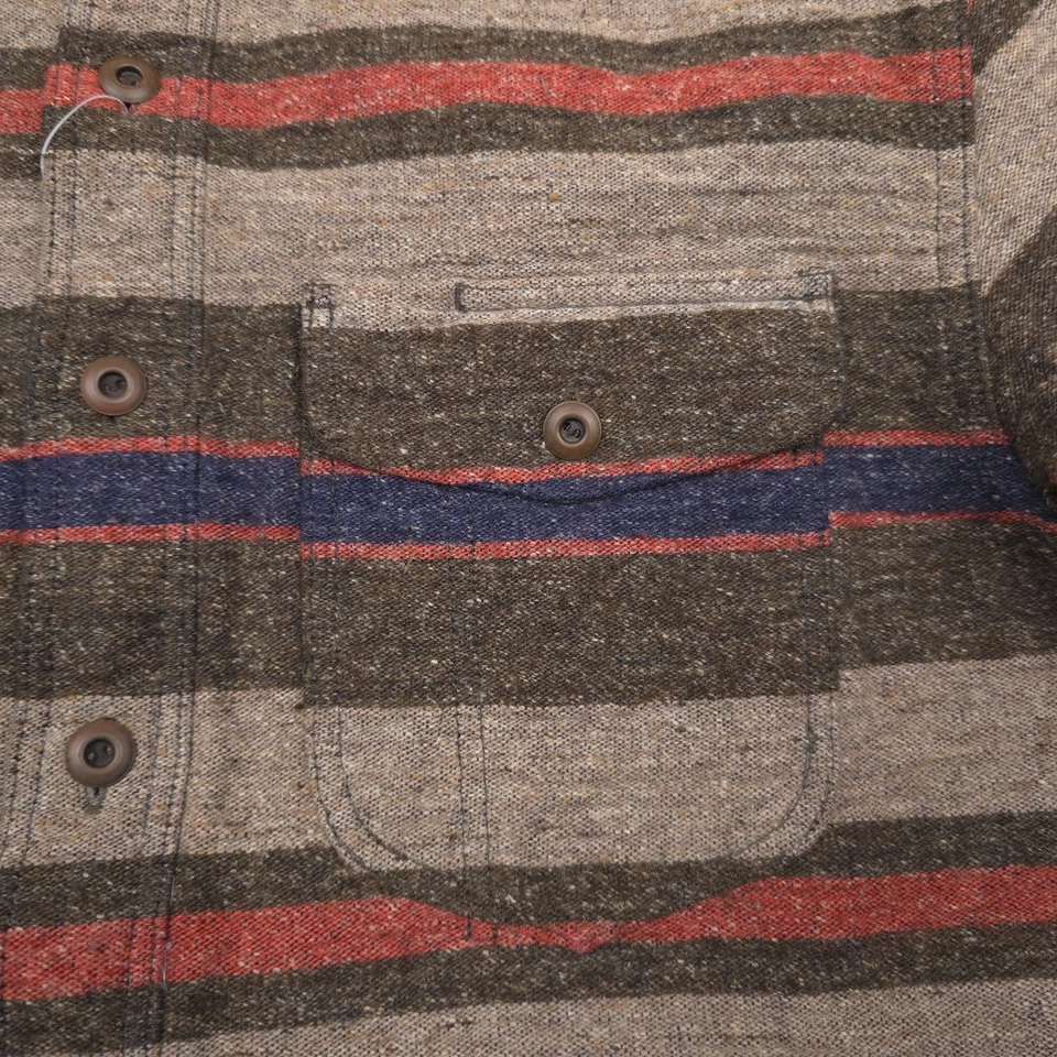 RRL Double RL Preston Brown Striped Long Sleeve Overshirt Mens Size Small - Image 4 of 4