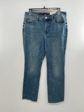 NYDJ Marilyn Straight Jeans Women's 12P Blue Denim Medium Washed 5-Pockets - NWT