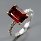 Fashion jewelry Natural Hessonite Ring 925 Sterling Silver Size 6.5 /R471763