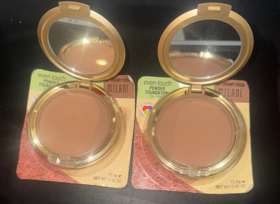 MILANI Even-Touch Powder Foundation 07 CREAMY COCOA 2 pieces New in Pack - Image 2 of 3