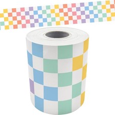 Teacher Resources Cool for School Checkers Straight Rolled Border Trim - 50ft