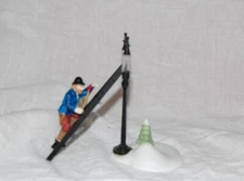 Dept 56 Heritage Village Collection Porcelain Lamplighter with Lamp Set 5577-8