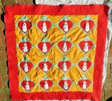 HOMEMADE SNOWMAN PATCHWORK CHRISTMAS QUILT 56 BY 57 INCHES