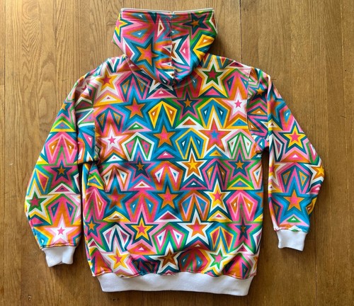 Y2K Creating Limitless Heights Hoodie 2XL Pinl Full Zip Star Pattern Rare✅ - Picture 3 of 4