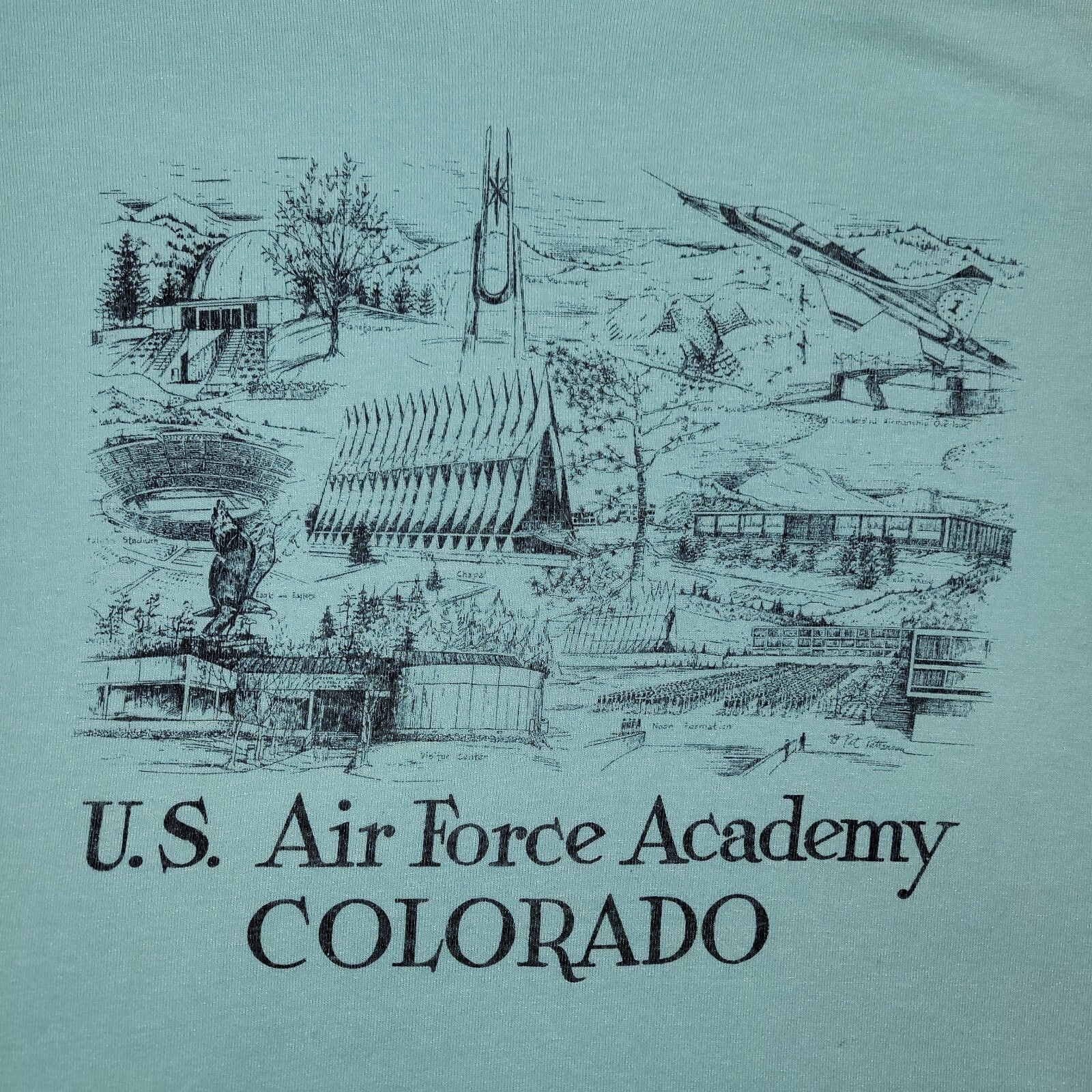 Vintage 1988 Single Stitch U.S. Air Force Academy Shirt Size Large Made in USA