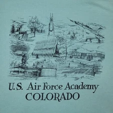 Vintage 1988 Single Stitch U.S. Air Force Academy Shirt Size Large Made in USA