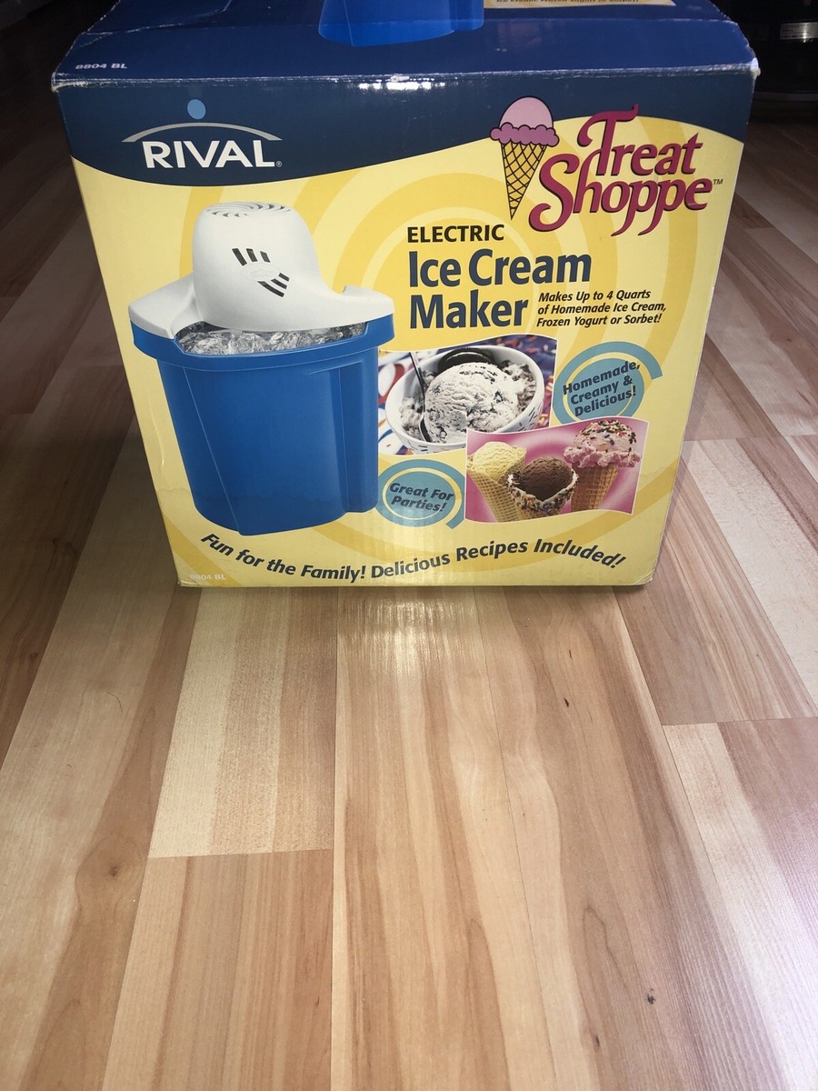 RIVAL 4 QT TREAT SHOPPE ELECTRIC ICE CREAM MAKER WITH MANUAL