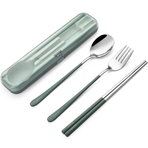 Portable Utensils, Travel Reusable Silverware Flatware Set for Lunch, 18/8 St...