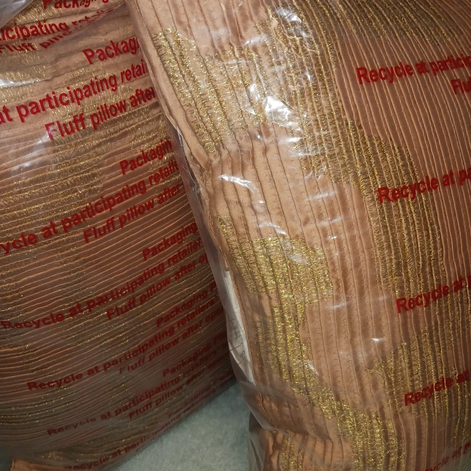 Satin Metallic Embroidered 18x18 Large Pillows. Threshold. New.  Lot Of 2 - Image 3 of 4