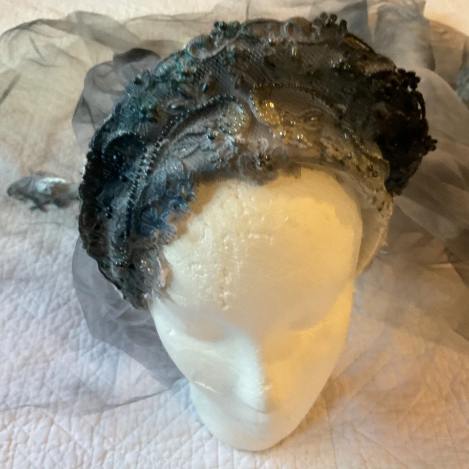 Velo de boda cadáver novia disfraz gótico único Emily fantasma diadema vintage Foto 2 de 4