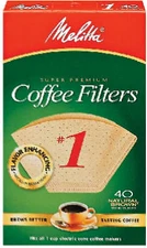 Melitta 620122 #1 Natural Brown Cone Coffee Filters, 40 Pk. - Quantity 12