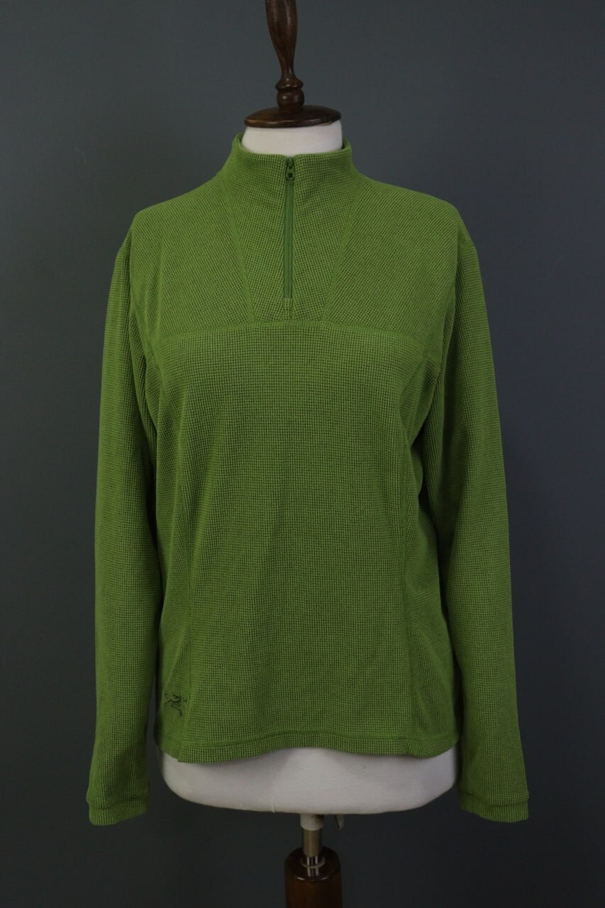 Maglione pullover ARC'TERYX verde manica lunga 1 4 zip taglia L
