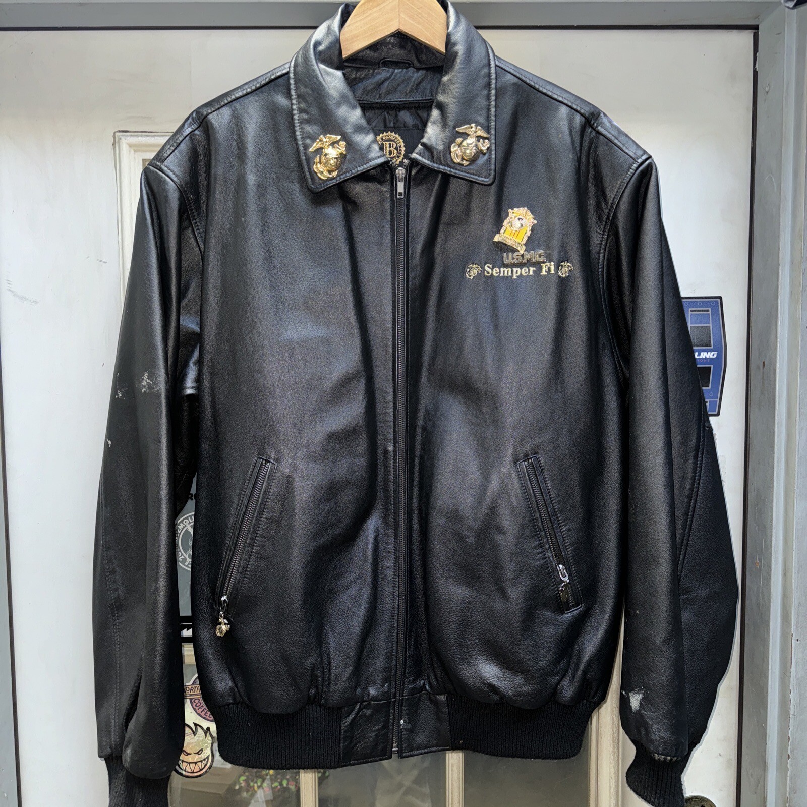 Vintage Marine Corps Bradford Exchange Leather Jacket… Gem