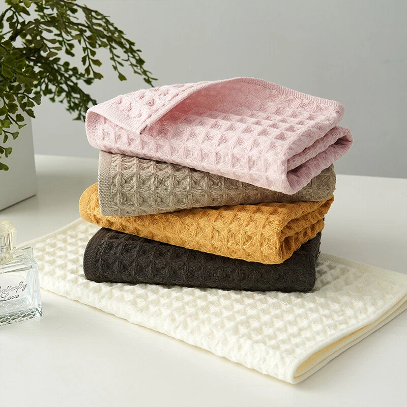 100% Cotton Waffle Weave Towels Absorbent Hand Towels Bathroom