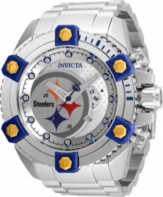 BRAND NEW Invicta NFL Pittsburgh Steelers 35513 Men's high Polished Watch 56mm