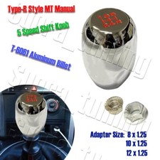 Type-r Chrome 5-speed Manual Aluminum Transmission Shift Shifter Knob Universal