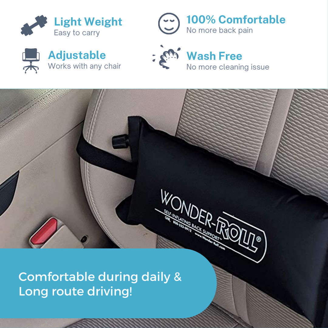 Wonder Roll Lumbar Support Pillow Cushion Back Support for Office Chair Car Seat