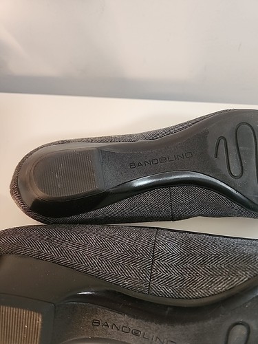 BANDOLINO "JOLLY JO" BLACK & Gray CLASSIC SQUARE TOE/BUCKLE BALLET FLATS 8.5W - Picture 10 of 18