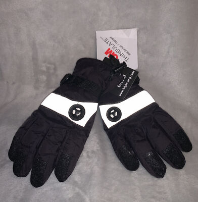 Kid 3M Thinsulate Snow Gloves Waterproof Warm Ski Gloves Highloong NEW Black 8/9