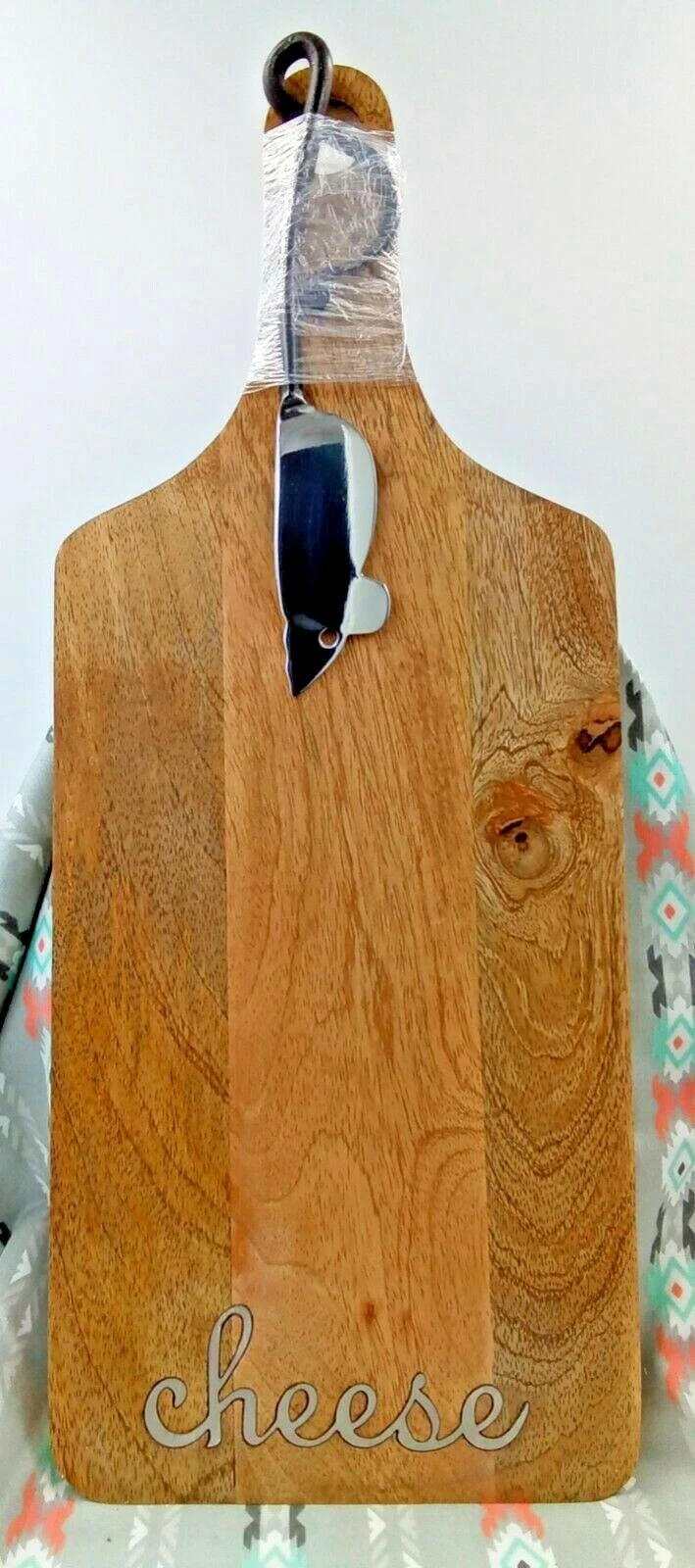 Charcuterie Wood Cutting Board Serving Mouse Knife Handle Cheese Hanging NEW