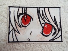 Black White Red ANIME EYES 4" Embroidery Iron-on Patch E15 