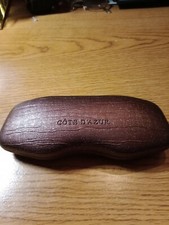 NEW Cote D'Azur Purple Brown Hard Side Clamshell Protective Eyeglasses Case