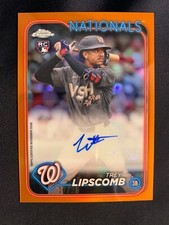 2024 Topps Chrome Update Trey Lipscomb Orange Refractor Auto /25 Nationals RC