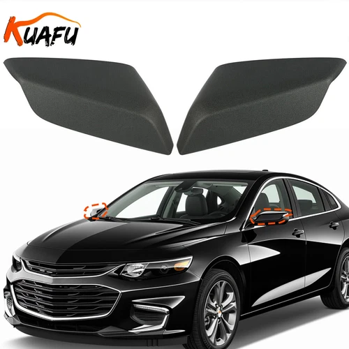 Mirror Cover Cap Black Left & Right Set For Chevrolet Malibu 2016-2020 2021 2022