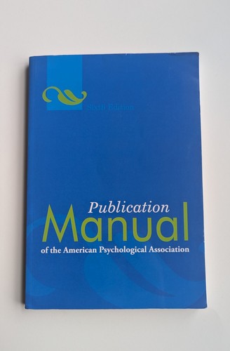 AMERICAN PSYCHOLOGICAL ASSOCIATION PUBLICATION MANUAL 6TH EDITION visual data 3
