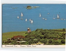 Postcard Aerial View Hammersmith Farm Terrace Gardens Newport Rhode Island USA