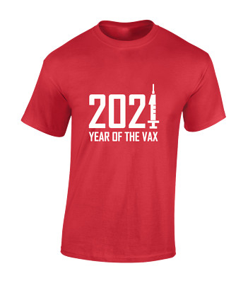 2021 - YEAR OF THE VAX HERREN T-SHIRT LUSTIGES DESIGN IMPFUNG WITZ REBELLION