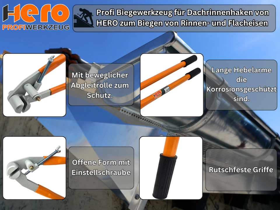 Rinneisenbiegezange Abbiegezange Rinneisenbieger Rinneisen Biegezange HERO - Bild 4 von 4
