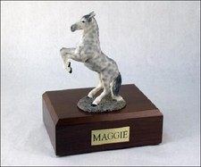 Horse Dapple Gray Figurine Funeral Cremation Urn Avail 3 Diff. Colors 4 Sizes