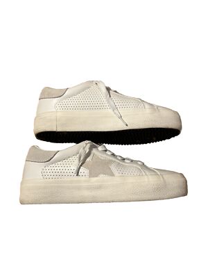 Steve Madden Women's Size M White Tan Low Star Trainer Sneakers