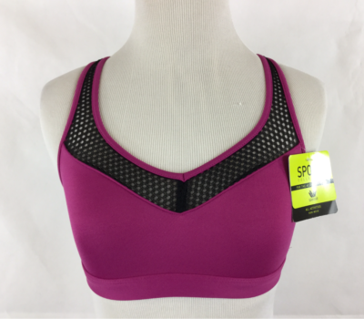 Wacoal Sports Bra Womens 32A/B Purple Black Mesh Wireless