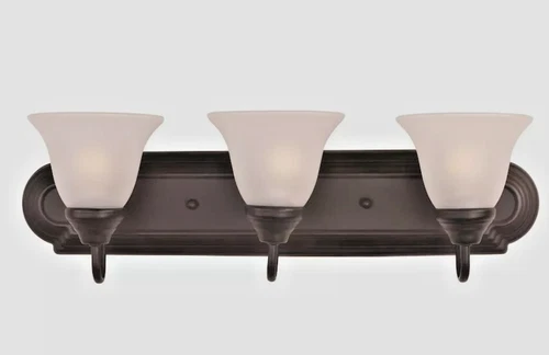 Three Light Bath Vanity In Oil Rubbed Bronze By Maxim From The Essentials - 801x - Picture 2 of 2