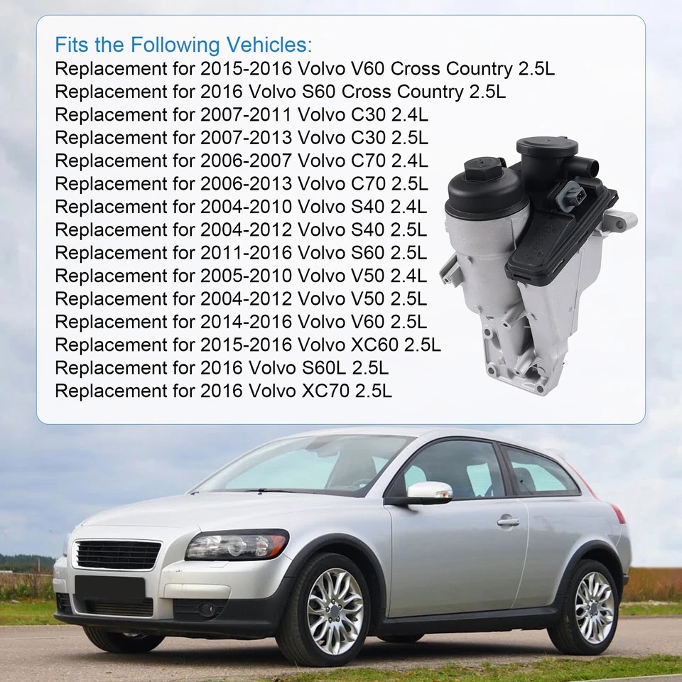 Carcasa de filtro de aceite 31338685 para 04-16 Volvo S40 V50 S60 V60 XC60 XC70 C30 C70 Foto 3 de 4