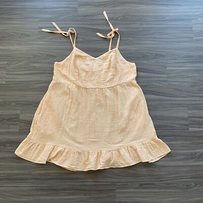 New! Old Navy Fit & Flare Tie-Shoulder Yellow Gingham Mini Cami Dress Size  4X | eBay