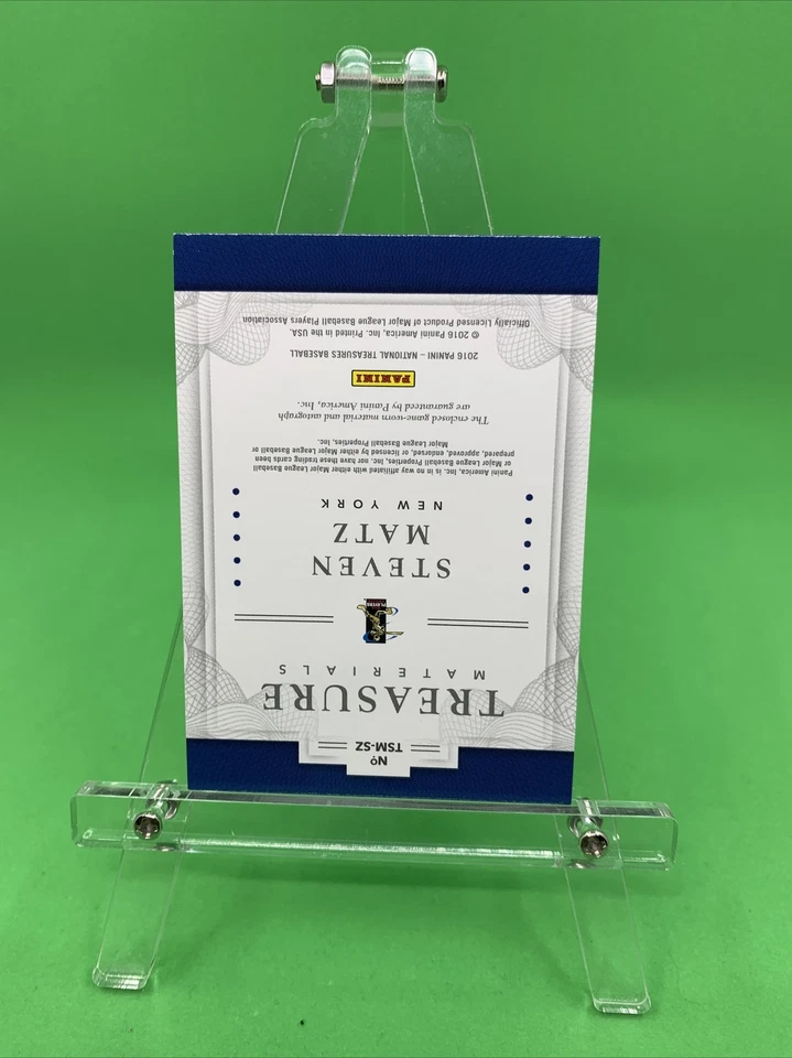 2016 National Treasures Steven Matz Treasure Materials GU JERSEY RELIC /99 - Image 4 of 4